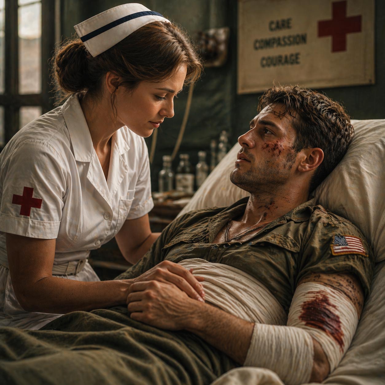 erotica - the nurse and her injured soldier